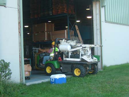 Environmental investigation inside a manufacturing facilty using an ATV mounted Earth Probe.